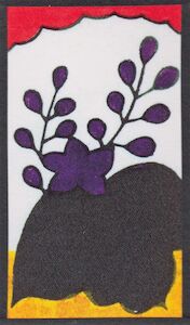 A Hanafuda card depicting Paulownia with a red cloud at the top of it.