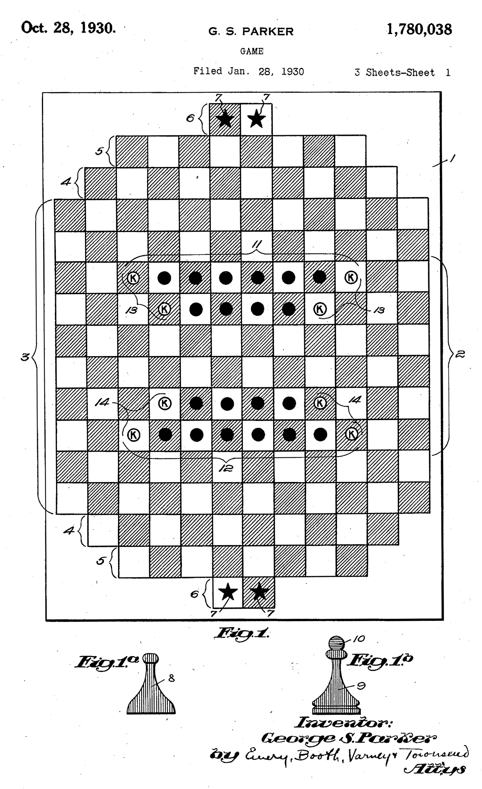 A black and white drawing of a game board