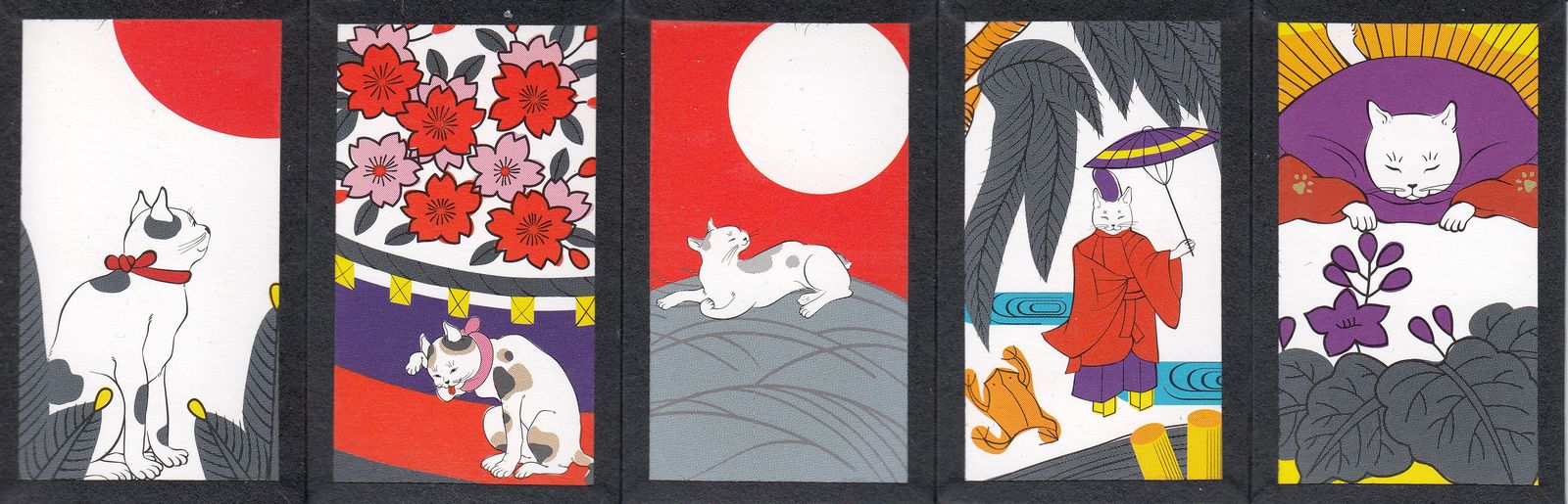 Hanafuda cards with Japanese cats on them.