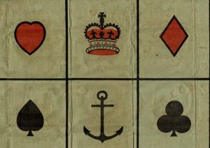 A creased cloth Crown & Anchor board