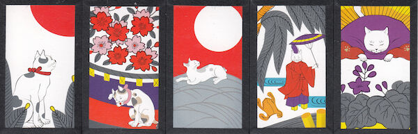 Hanafuda cards with Japanese cats on them.